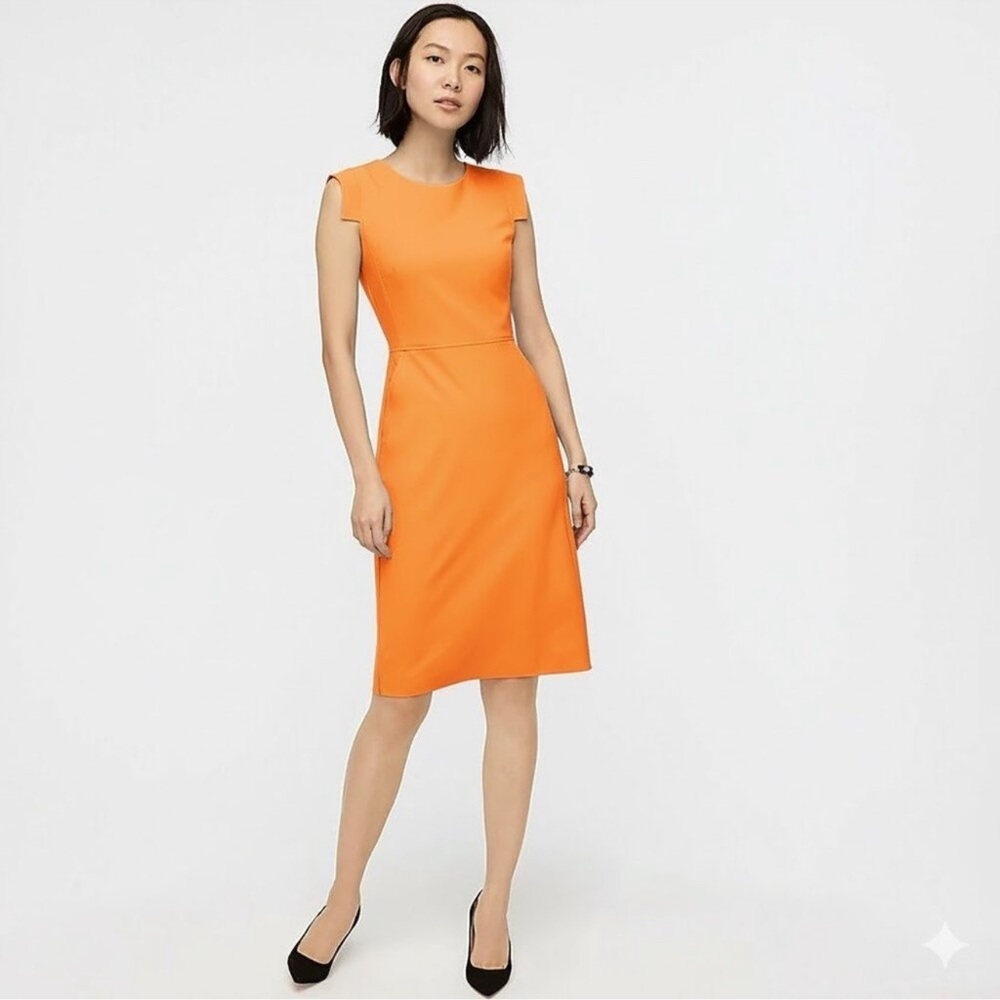 J. Crew Vibrant Orange Sheath Dress - Picture 1 of 4